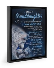 I Think About You - Best Gift For Granddaughter Floating Framed Canvas Prints Black tile