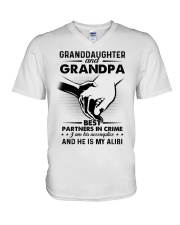 Granddaugther And Grandpa Best Partners In Crime V-Neck T-Shirt tile