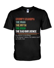 Grumpy Grandpa - Perfect Gift For Grandpa V-Neck T-Shirt tile