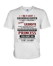 I AM A LUCKY GRANDDAUGHTER V-Neck T-Shirt tile
