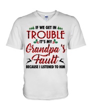 IT'S MY GRANDPA'S FAULT - AMAZING GIFT FOR GRANDCHILD V-Neck T-Shirt tile