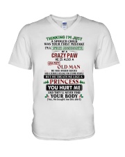 I'm A Spoiled Granddaughter Of A Crazy Paw V-Neck T-Shirt tile