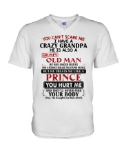 He Has Anger Issues - Best Gift For Grandkids V-Neck T-Shirt tile