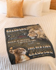 I Believe In You - Amazing Gift For Grandson Small Fleece Blanket - 30" x 40" aos-coral-fleece-blanket-30x40-lifestyle-front-01a