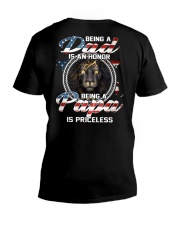 Being A Dad Is An Honor Being A Papa Is Priceless V-Neck T-Shirt tile