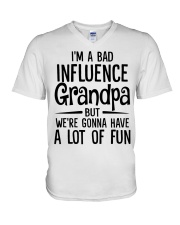 I'm A Bad Influence Grandpa - Perfect Gift For Grandpa V-Neck T-Shirt tile