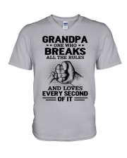 Grandpa One Who Breaks All The Rules - Perfect Gift For Grandpa V-Neck T-Shirt tile