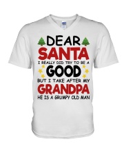 I Take After By Grandpa - Lovely Gift For Grandchild V-Neck T-Shirt tile