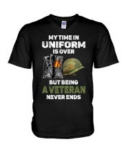 My Time In Uniform Is Over - Perfect Gift For Veteran V-Neck T-Shirt tile