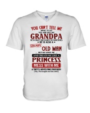 He Loves Me And Treats Me Like A Princess - Best Gift For Granddaughter V-Neck T-Shirt tile