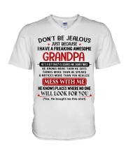 I HAVE FREAKING AWESOME GRANDPA V-Neck T-Shirt tile