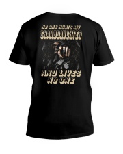 No One Hurts My Granddaughter V-Neck T-Shirt tile