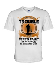 IF WE GET IN TROUBLE - LOVELY GIFT FOR GRANDDAUGHTER V-Neck T-Shirt tile