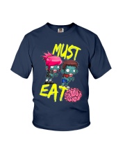 Must Eat Brains Zombies Youth T-Shirt front