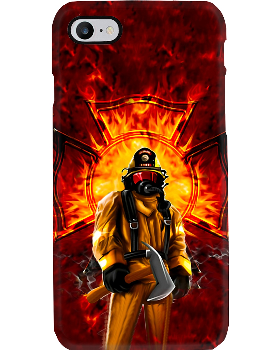 Firefighter Standing On Fire Phone Case