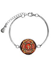 Firefighter Proud Metallic Circle Bracelet thumbnail