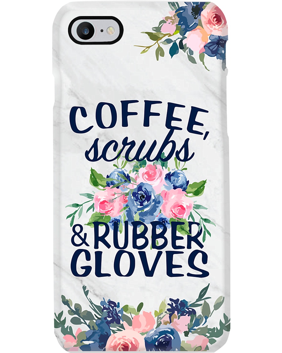 Medical Assistant - Coffee Scrubs and Rubber glove Phone Case