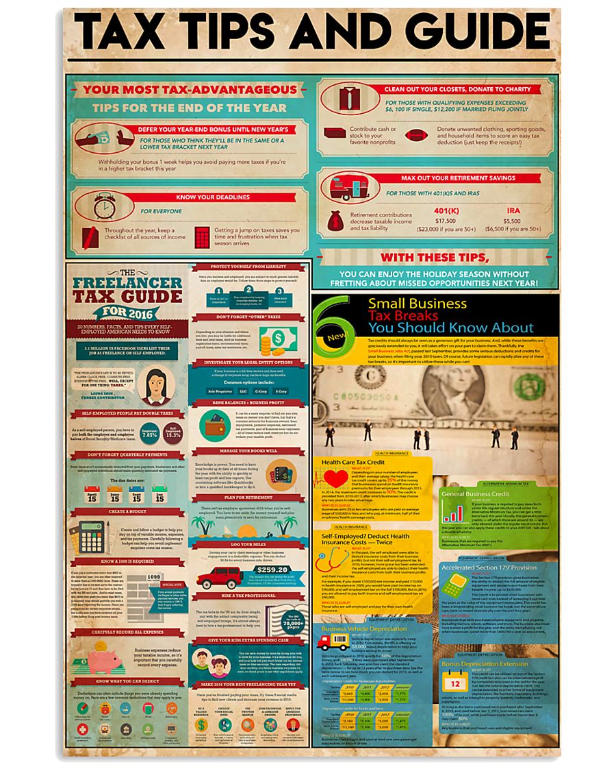 Accountant - Tax Tips And Guide 11x17 Poster