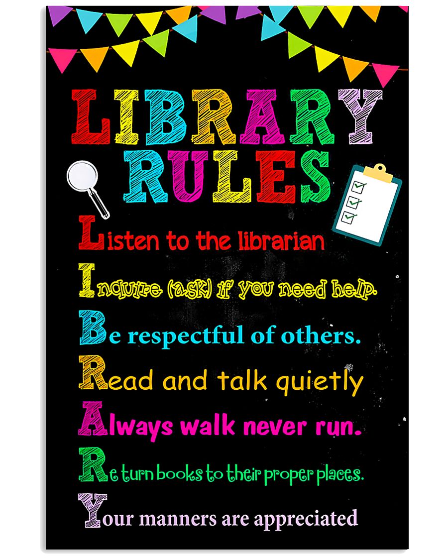 Librarian Library Rules 11x17 Poster