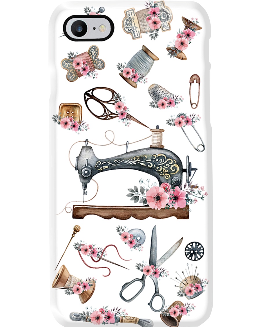 Beautiful Floral Sewing Machine Phone Case