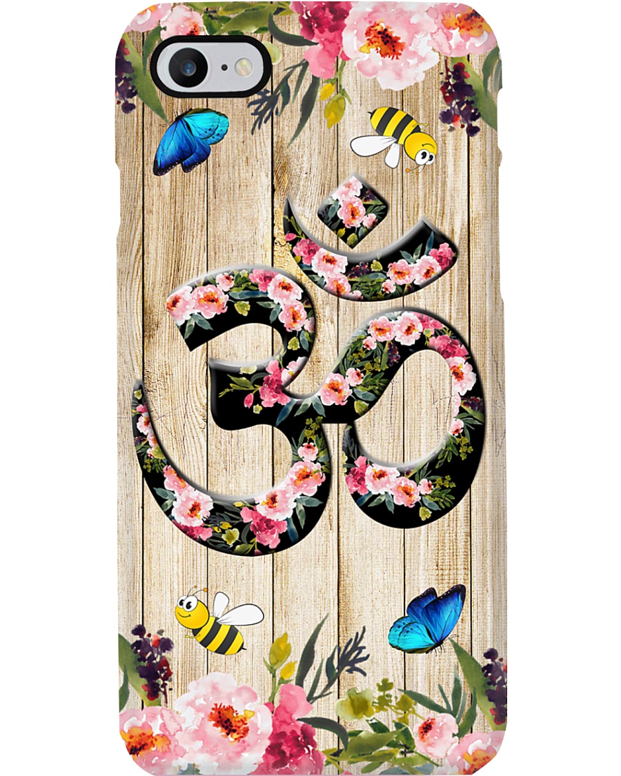 Yoga Floral Wood Om Meditation Phone Case