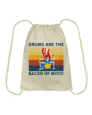 Drummer- Drums Are The Bacon Of Music Drawstring Bag thumbnail