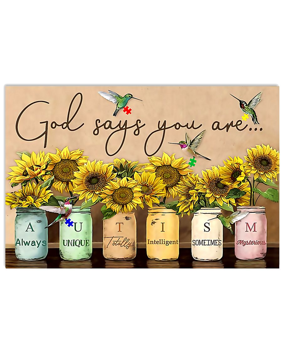 Autism Awareness God Says You Are 17x11 Poster