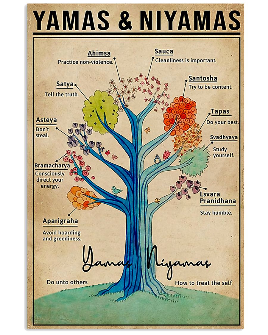 Yoga - Yamas and Niyamas 11x17 Poster