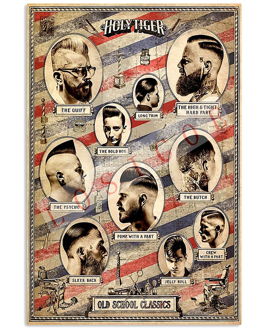 Holy Tiger Old School Classic Hairdresser 11x17 Poster