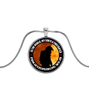 To The World My Son Is A Firefighter Metallic Circle Necklace front