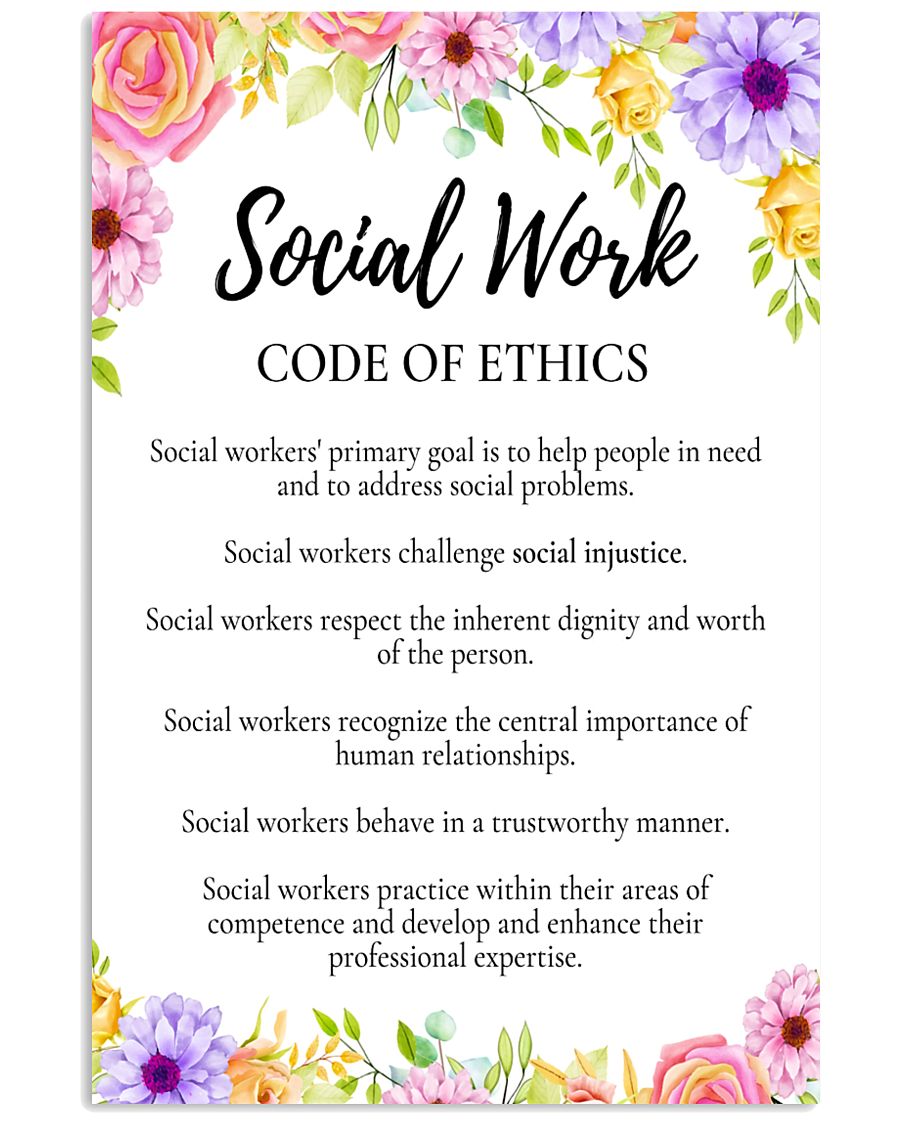 Social Worker Code Of Ethics 11x17 Poster