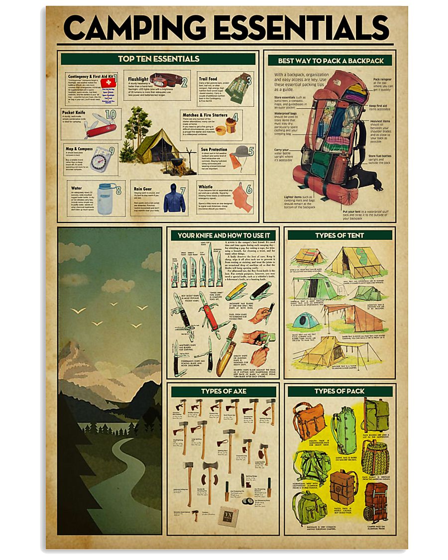Camping Essentials 11x17 Poster