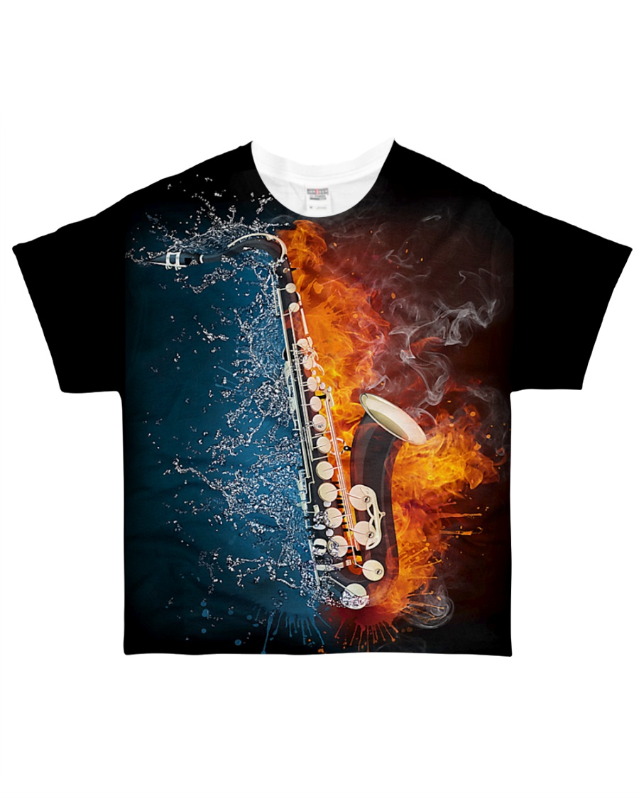 Saxophone - Water and Fire All-over T-Shirt