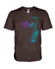 Saxophone Heartbeat V-Neck T-Shirt thumbnail