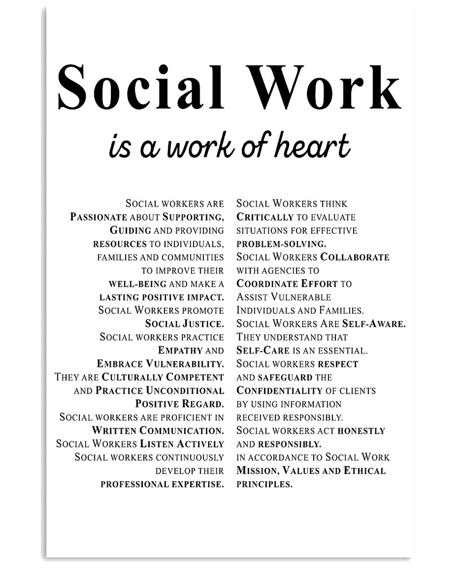 Social Work Is A Work Of Heart 11x17 Poster