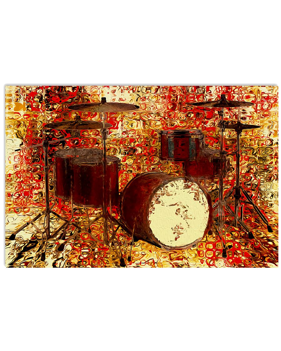 Drummer Red Drum Set 17x11 Poster