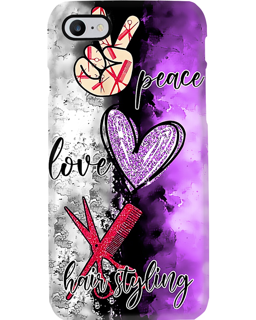 Hairdresser Peace Love Hairstyling Phone Case