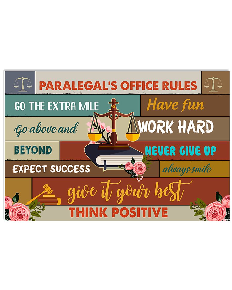 Paralegal Office Rules Art Print 17x11 Poster