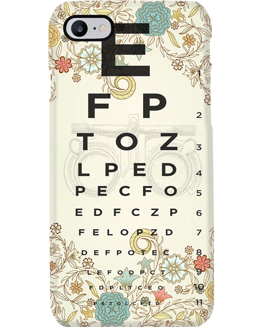 Optometrist Eye Chart Floral Phone Case