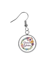 Social Worker Flowery Gift Circle Earrings thumbnail