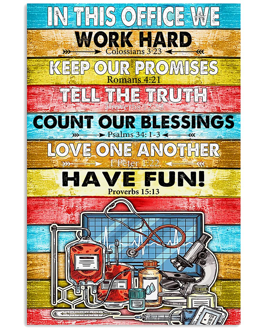 Nurse In this office we word hard 11x17 Poster