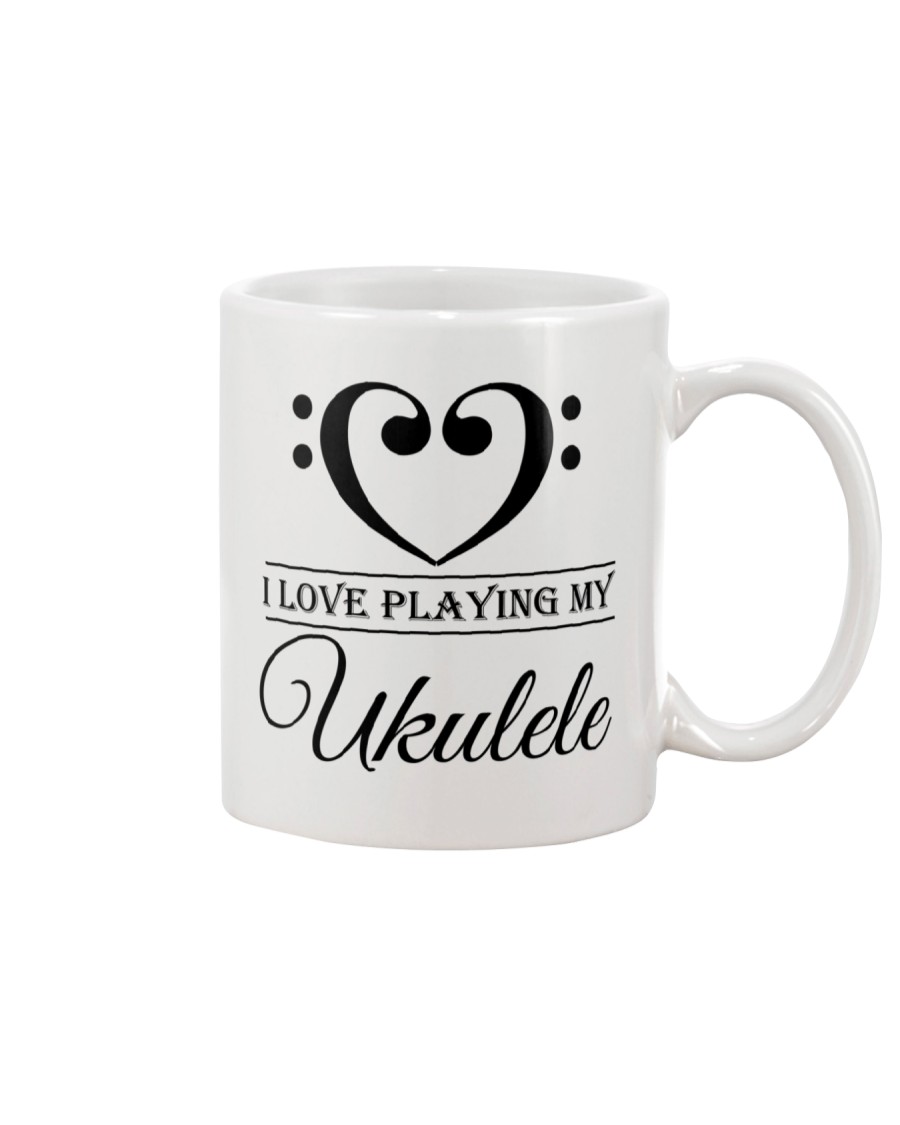 Clef Heart I Love Ukulele Mug