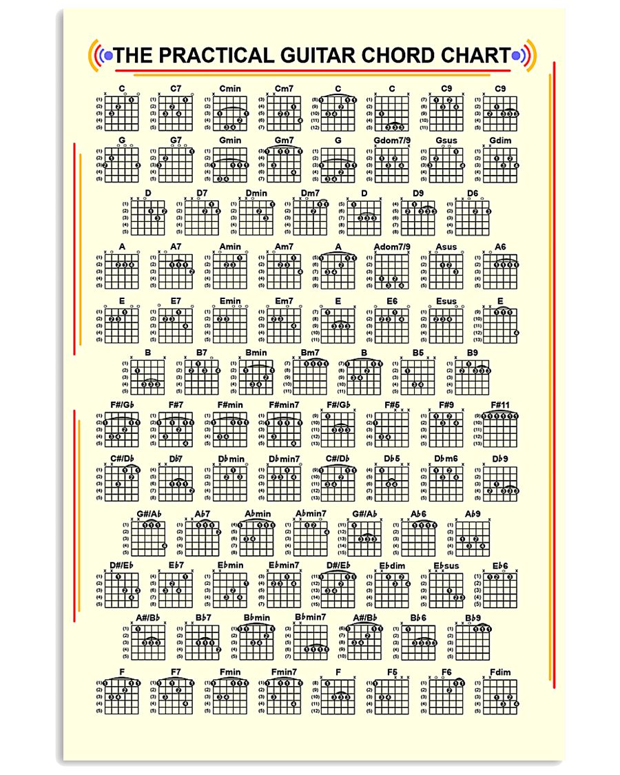 The Practical Guitar Chord Chart 11x17 Poster