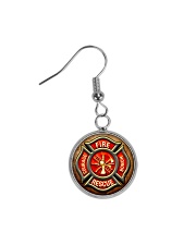 Firefighter Fire Honor Rescue Courage Circle Earrings thumbnail