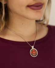 Firefighter Fire Honor Rescue Courage Metallic Circle Necklace aos-necklace-circle-metallic-lifestyle-1