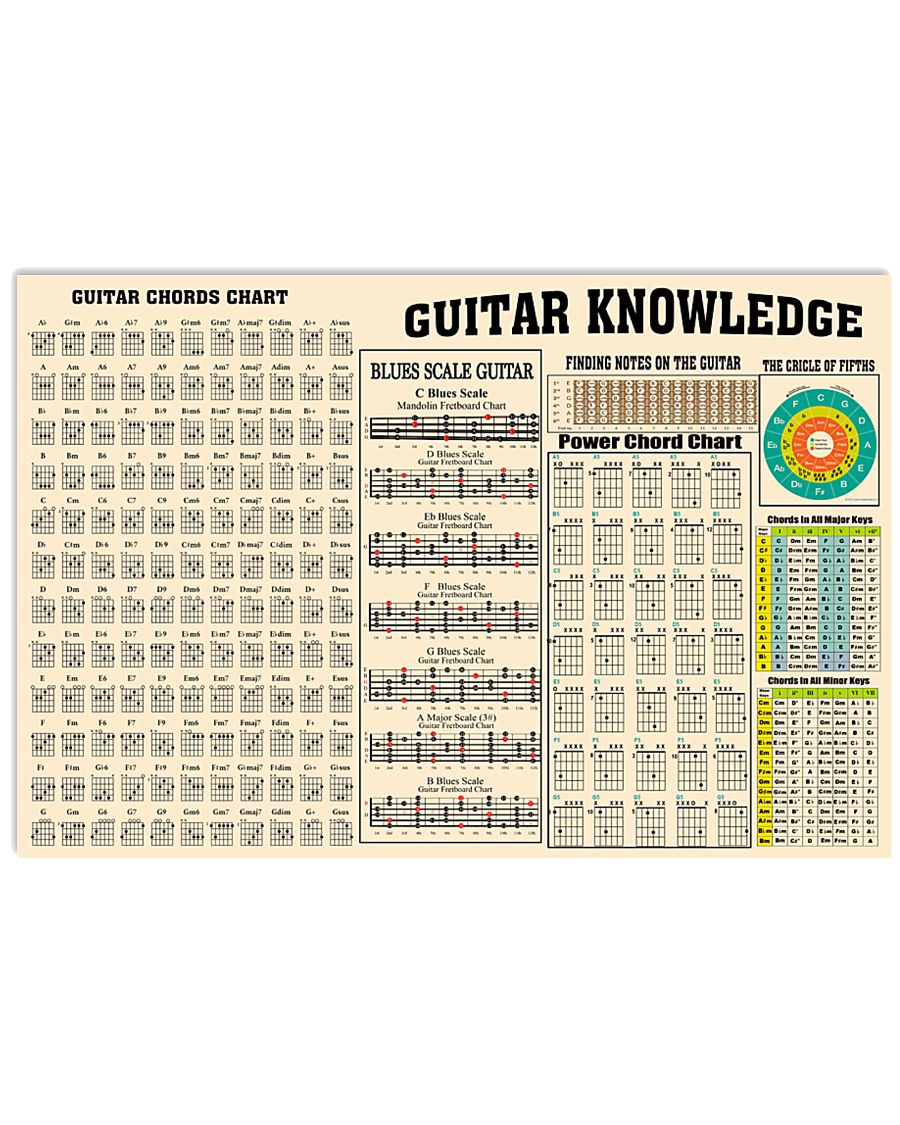Guitar Knowledge Chart 17x11 Poster