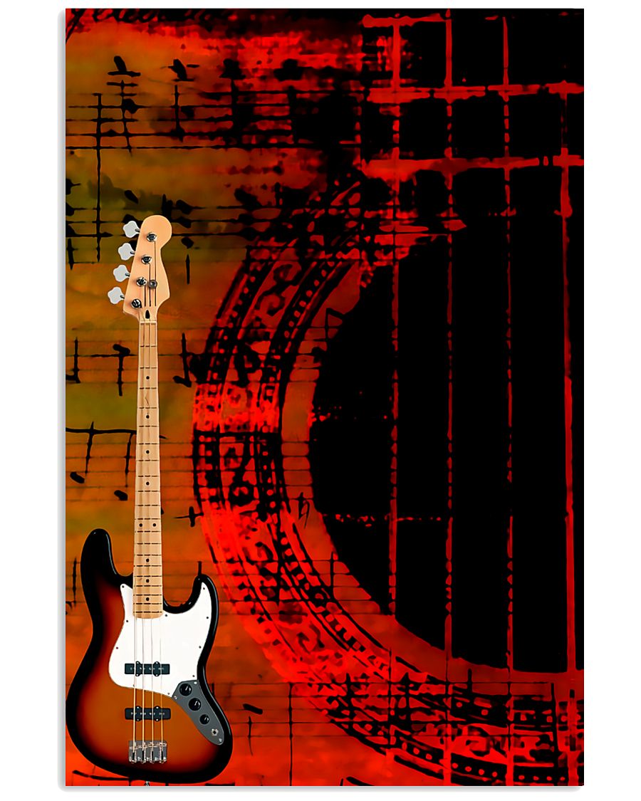 Art Color Bass Guitar 11x17 Poster