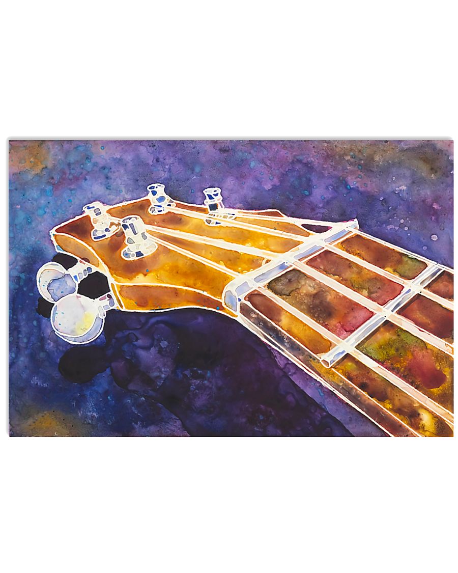Art Watercolor Head Ukulele 17x11 Poster
