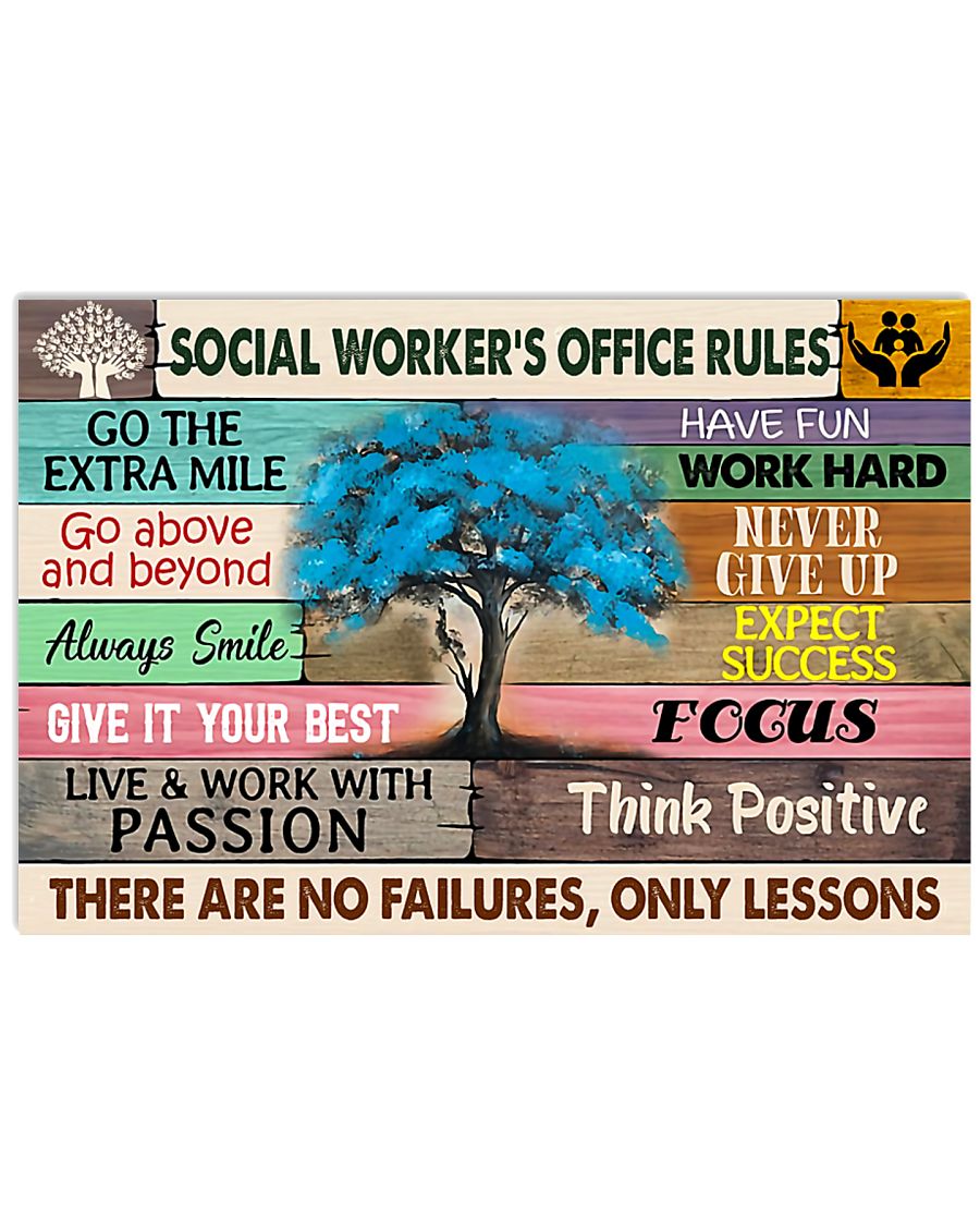 Social Worker's Office Rules 17x11 Poster