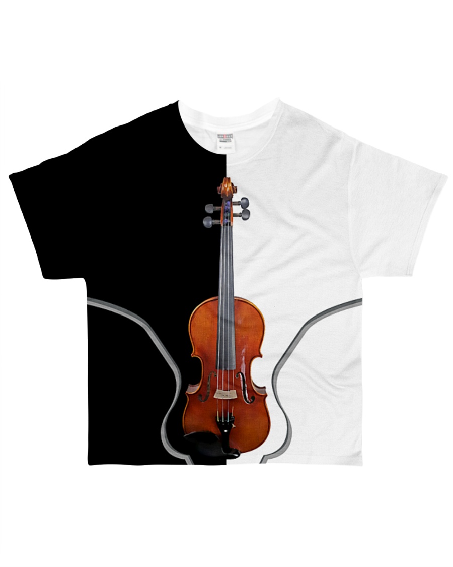 Violin Black And White All-over T-Shirt